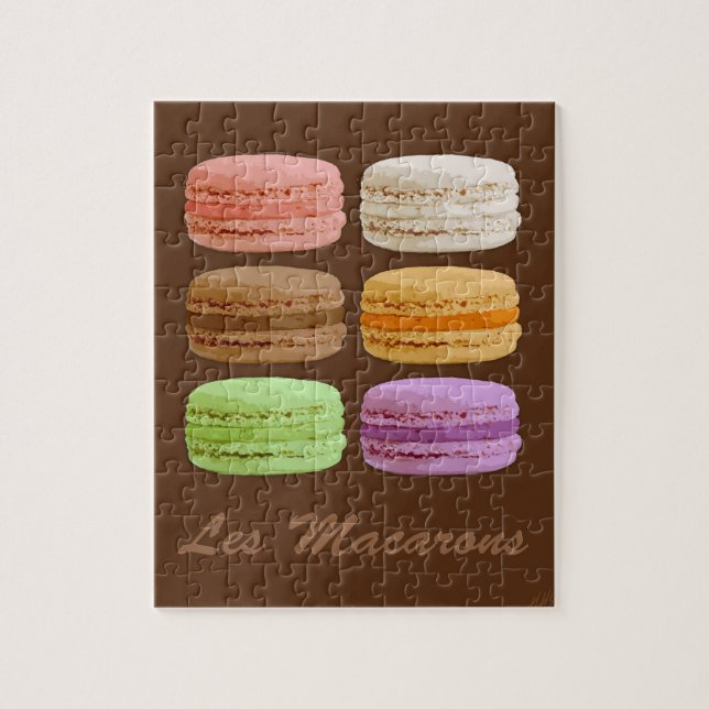 Puzzle Macarons français - pastels multicolores (Vertical)