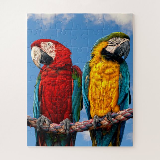 Puzzle Macaw bleu et jaune et macaw Scarlet (Vertical)