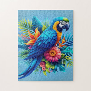 Puzzle Macaw tropicale bleue et colorée
