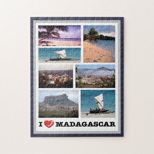 Puzzle Madagascar - I Love - (Vertical)