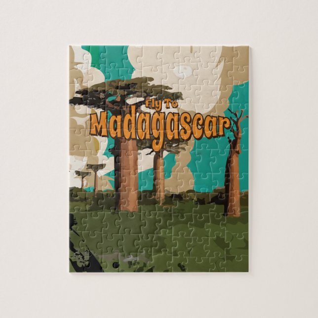 Puzzle Madagascar Vintage Travel Poster (Vertical)