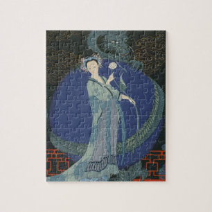 Puzzle Madame avec un dragon (litho de couleur)