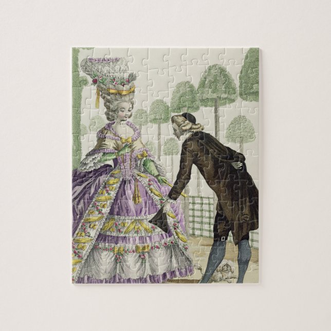 Puzzle Madame dans des promenades lilas d'une robe dans (Vertical)