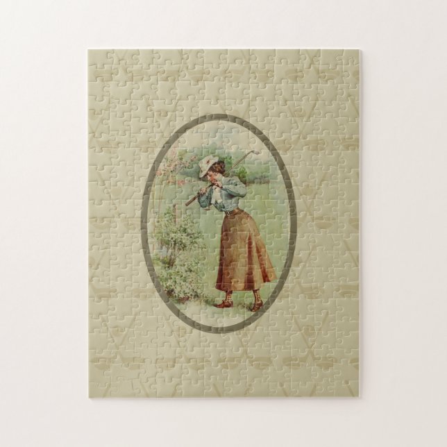 Puzzle Madame jouante au golf vintage Art (Vertical)