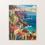 Puzzle Madeira Portugal Travel Art Vintage<br><div class="desc">Conception de déplacement vectoriel rétro Madère. Madère,  une région autonome du Portugal,  est un archipel comprenant 4 îles au large de la côte nord-ouest de l'Afrique. Il est connu pour son vin homonyme et son climat subtropical chaud.</div>