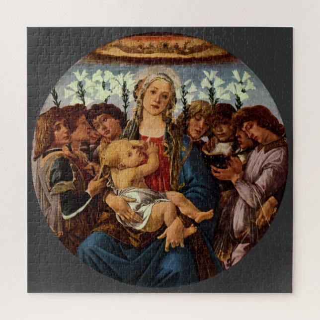 Puzzle Madone et Enfant avec huit anges par Botticelli (Vertical)