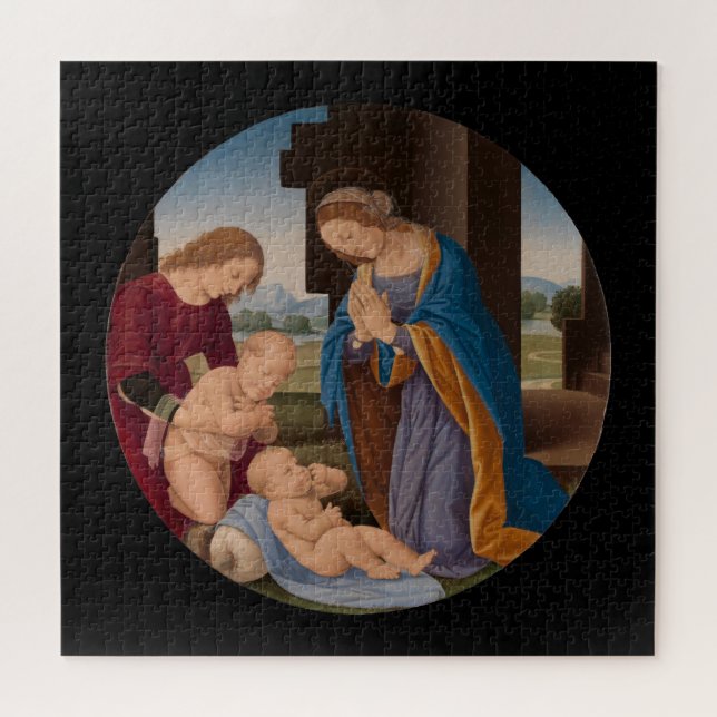 Puzzle Madonna adorant l'enfant avec le saint infantile (Horizontal)