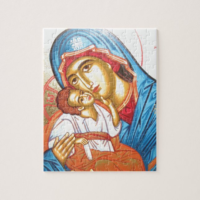 Puzzle Madonna avec de l'or religieux bizantin d'icône de (Vertical)