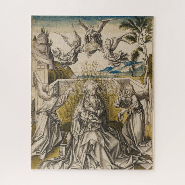 Puzzle Madonna et anges dans un paysage | c.1500 (Vertical)