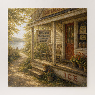Puzzle Magasin d'Appâts Nostalgique au Bord du Lac