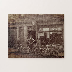 Puzzle Magasin de bicyclettes écossais vintage G J MacDon