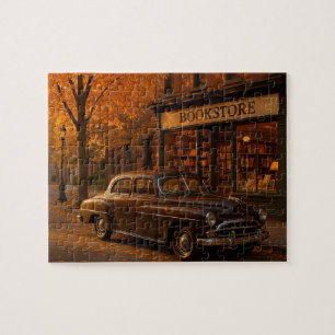 Puzzle Magasin de livres d'automne vintage & voiture