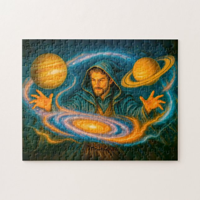 Puzzle Mage contrôlant l'espace dans une peinture à l'hui (Horizontal)