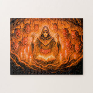 Puzzle Mage invocateur de démon en peinture à l'huile