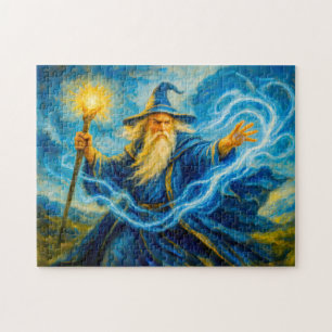 Puzzle Mage maniant la lumière dans l'art fantastique à l