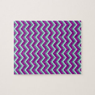 Puzzle Magenta Foil et Turquoise ZigZag Motif