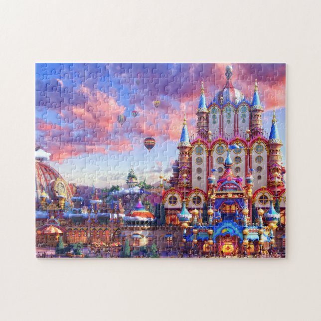 Puzzle Magic Amusement Park Castle & Hot Air Balloons (Horizontal)
