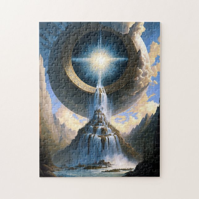 Puzzle Magic Waterfall Surreal Fantasy Art (Vertical)