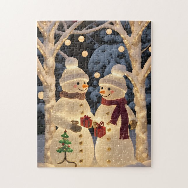 Puzzle Magical Snowman Christmas Lights (Vertical)