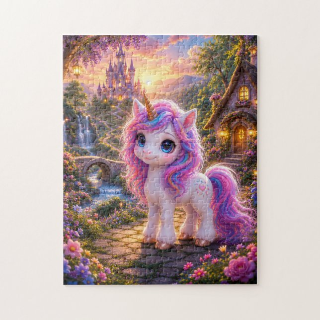 Puzzle Magical Unicorn in a Fairytale Landscape Jigsaw Pu (Vertical)