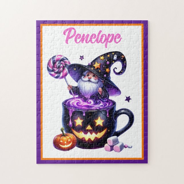 Puzzle Magicien d'Halloween dans la sucette magique de ta (Vertical)