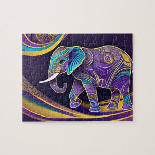 Puzzle Magie de minuit : Eléphant violet et or