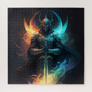 Puzzle Magie elfe : Chevalier avec épée enchantée