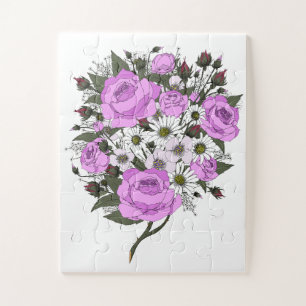 Puzzle Magnifique bouquet de roses roses