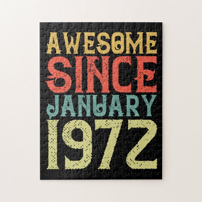 Puzzle Magnifique Depuis Janvier 1972 Vintage Anniversair (Vertical)