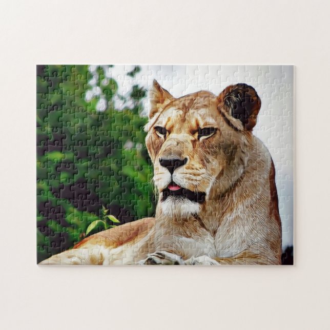 Puzzle Magnifique Lioness Digital Peinture (Horizontal)