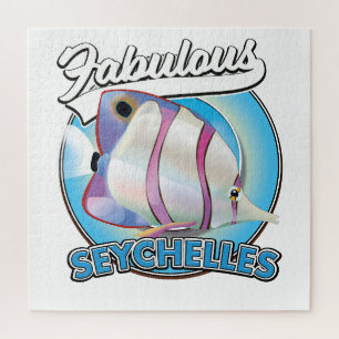 Puzzle Magnifique logo rétro des Seychelles Magnet