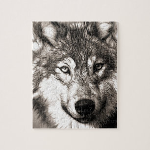 Puzzle Magnifique loup visage photo accessoires d'impress