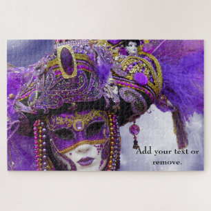 Puzzle Magnifique masque de Venise violet d'Italie,