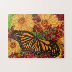 Puzzle Magnifique Monarque Papillon Aquarelle Peinture