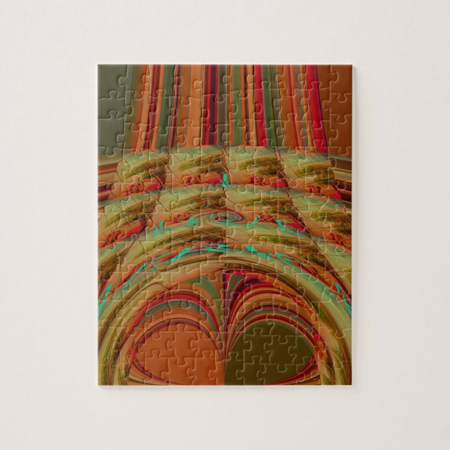 Puzzle Magnifique motif traditionnel africain brun doré (Vertical)