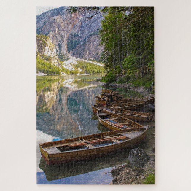 Puzzle Magnifique paysage du lac Braies, Italie (Vertical)