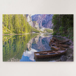 Puzzle Magnifique vue sur le lac de Braies réflexions