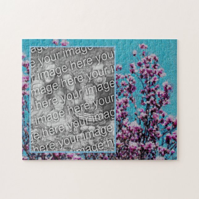 Puzzle Magnolia Blossoms Blue Sky Peinture Ajouter Votre  (Horizontal)