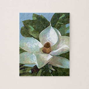 Puzzle Magnolia en fleurs blanches