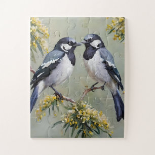 Puzzle Magpies Australiennes Dans Peinture À L'Huile D'Ar