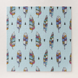 Puzzle Main en plume style Boho tirée