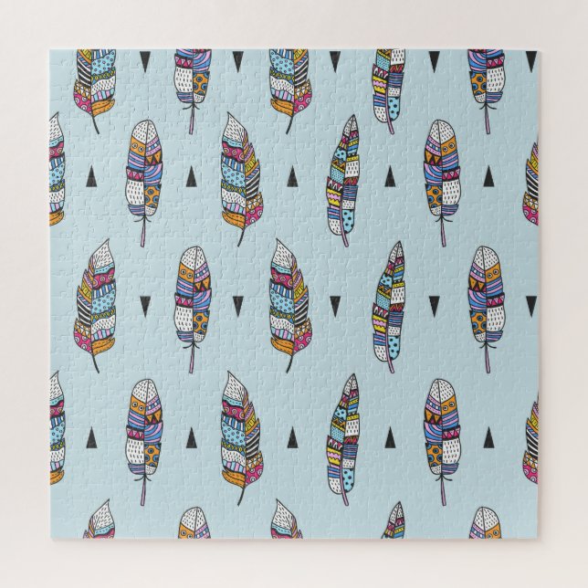 Puzzle Main en plume style Boho tirée (Vertical)