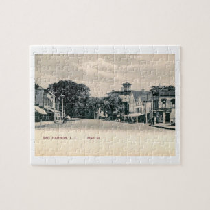 Puzzle Main St, Sag Harbour, Long Island, NY Vintage Post