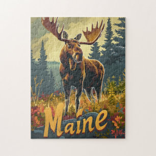 Puzzle Maine Moose Vintage