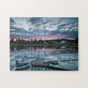 Puzzle Maine, Newagen, port au coucher de soleil 2 2