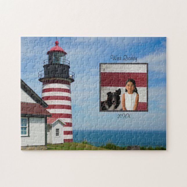 Puzzle Maine Photo personnalisée West Quoddy Lighthouse (Horizontal)