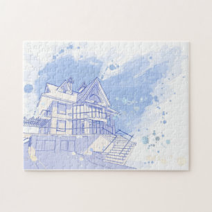 Puzzle maison : aspiration d'aquarelle