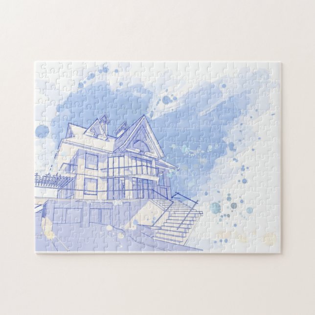 Puzzle maison : aspiration d'aquarelle (Horizontal)