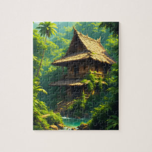 Puzzle Maison au Bord de la Rivière - Une Maison au Bord
