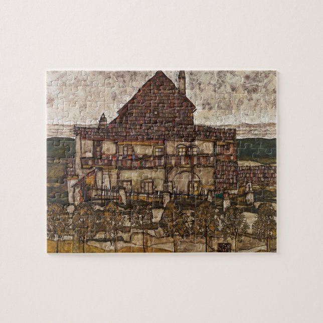 Puzzle Maison avec toit en bardeau par Egon Schiele (Horizontal)